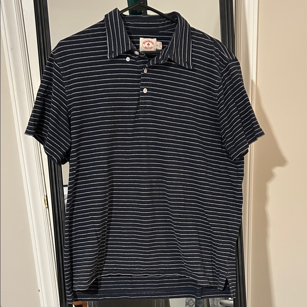 Brooks Brothers Dark Blue Striped Polo M XL